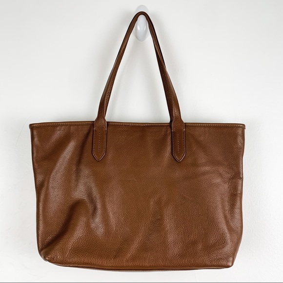 Cole Haan brown pebbled leather women’s tote bag with magnet button closure - Picture 2 of 8